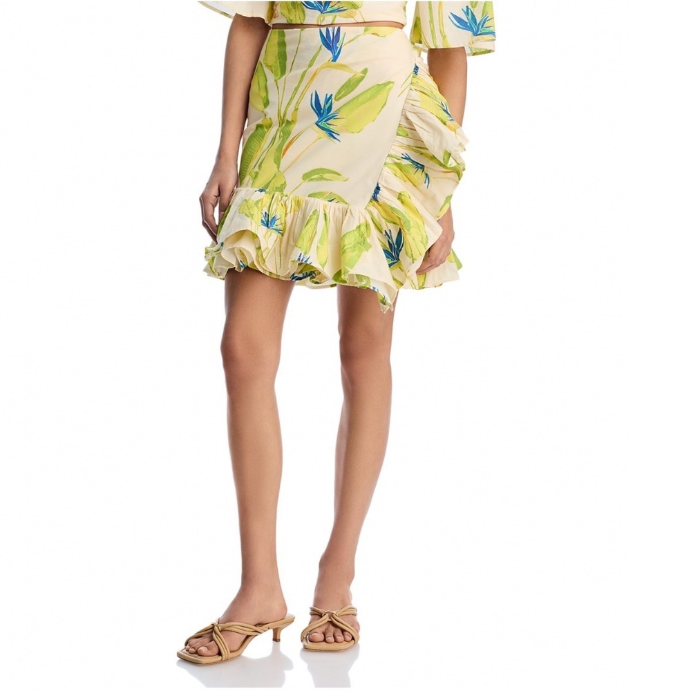 Coniglio Palm Beach Mini Ruffle Power Pareo Skirt Birds Paradise Banana XS/Small